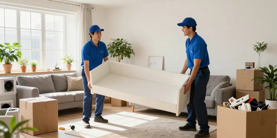 Efficient london house clearance service with professional team removing furniture and clutter from a home