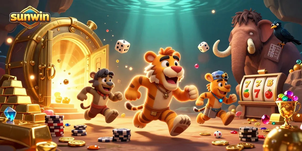 Engage with sunwin's vibrant prehistoric casino filled with dynamic slot reels and treasures.