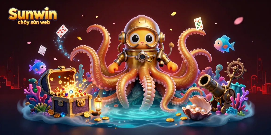 Experience exciting games and rewards at Sunwin chơi trên web with a vibrant underwater treasure scene.