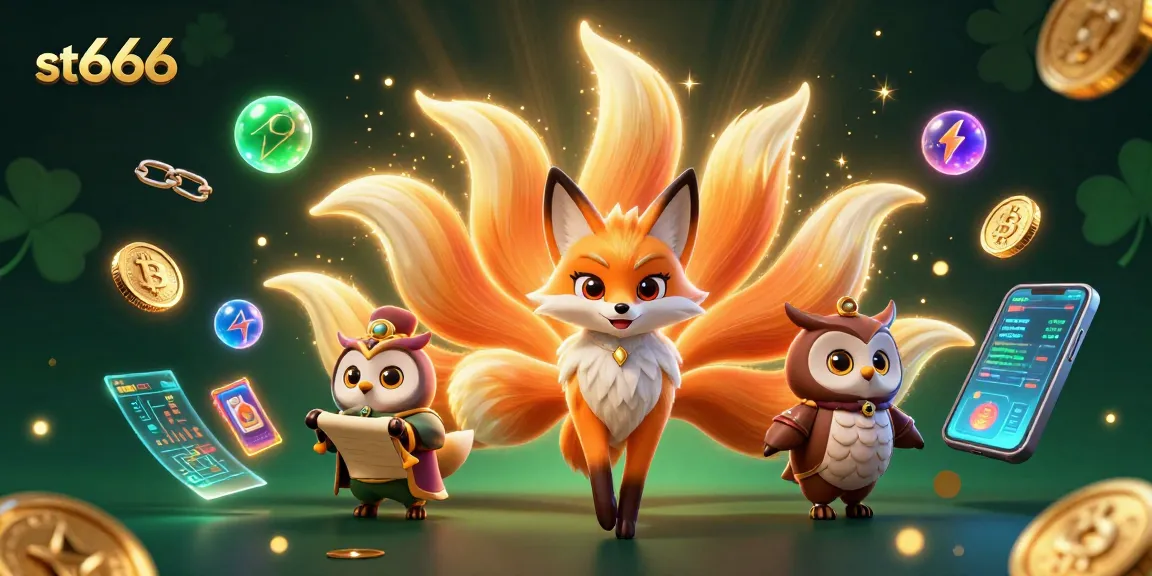 Experience the excitement of st666 with vibrant 3D characters and crypto-themed elements.