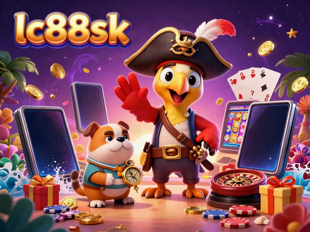 Engage with lc88sk's thrilling gaming universe featuring vibrant pirates and dynamic casino elements.