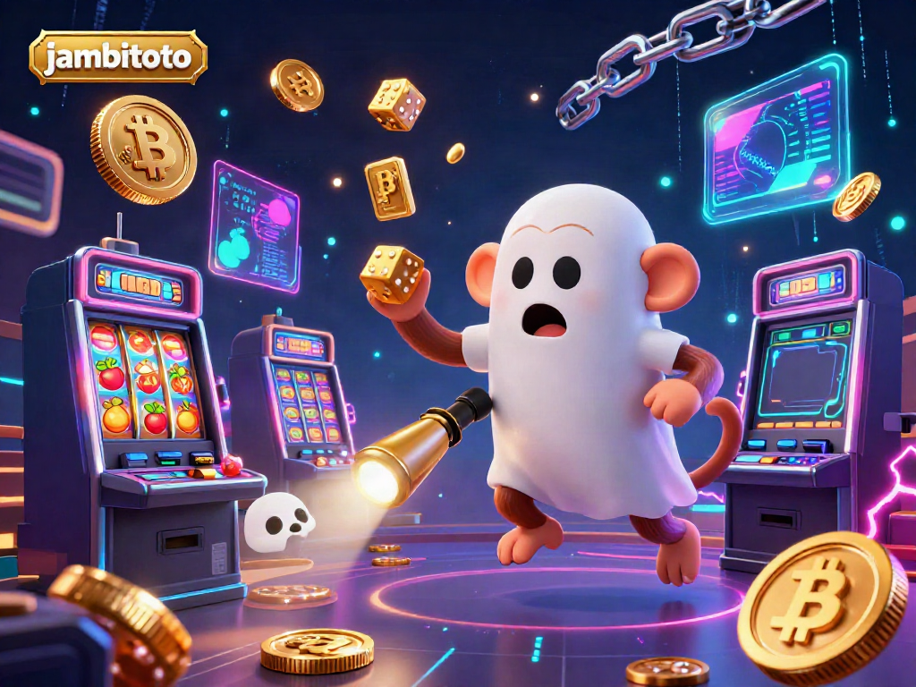Engage with jambitoto’s enchanting casino world through a vivid poltergeist-themed illustration showcasing exciting gameplay.