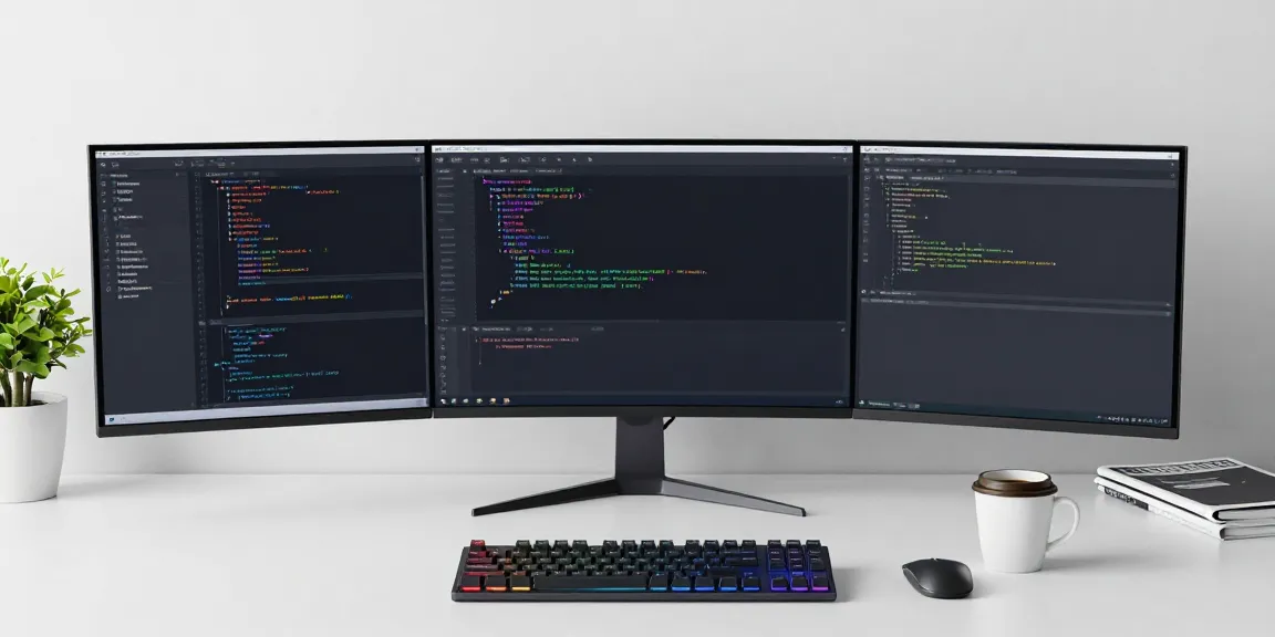 Affordable .co.uk domain registration visuals in a developer workspace featuring coding tools and modern technology.