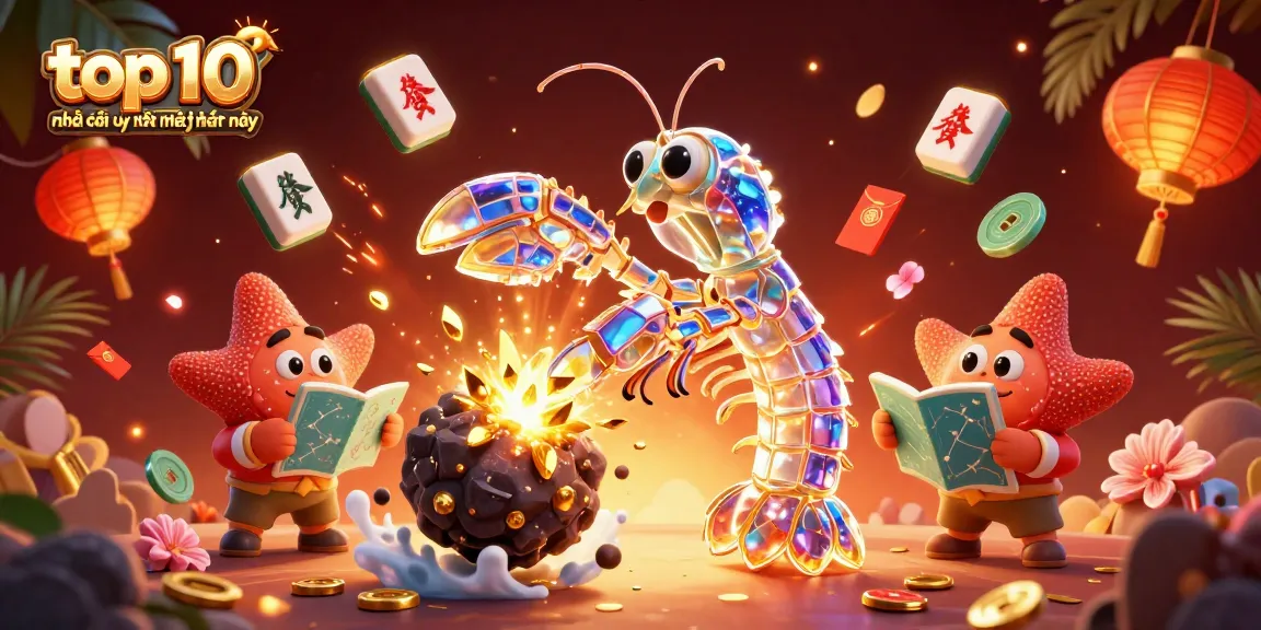 Engage with the top 10 nhà cái uy tín nhất hiện nay and explore vibrant casino elements in a dynamic 3D scene.