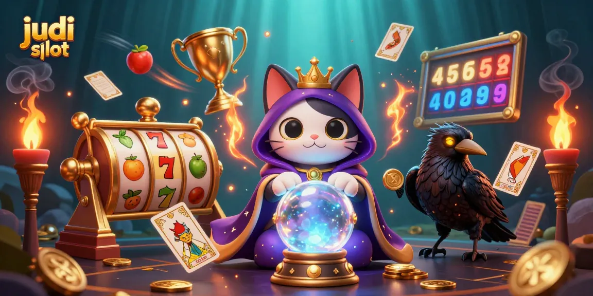 Play judi slot with dynamic slot reels and a mystical atmosphere in a vibrant 3D scene.