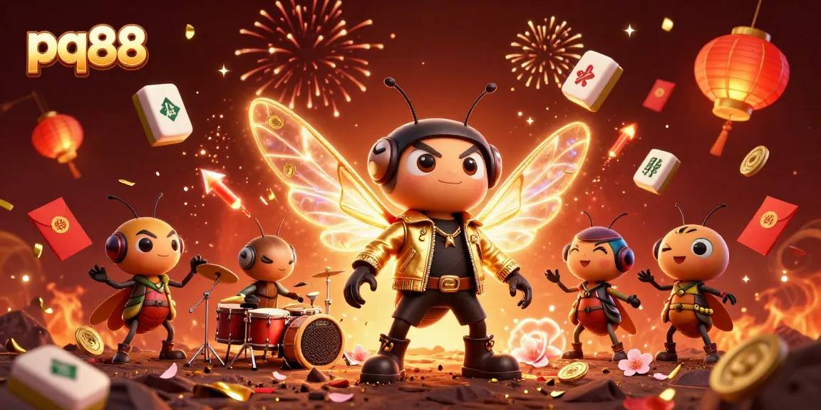 Join the excitement at pq88 with a dynamic scene of casino adventures featuring vibrant characters.