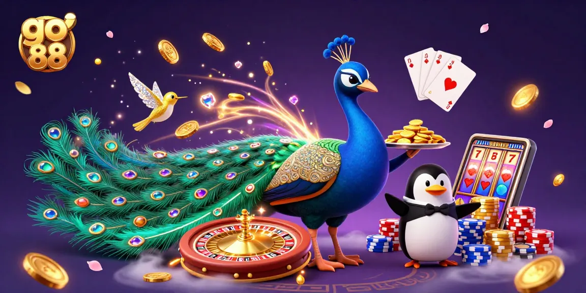Experience the thrill of go 88 where vibrant games and golden prizes come alive in a dazzling casino scene.