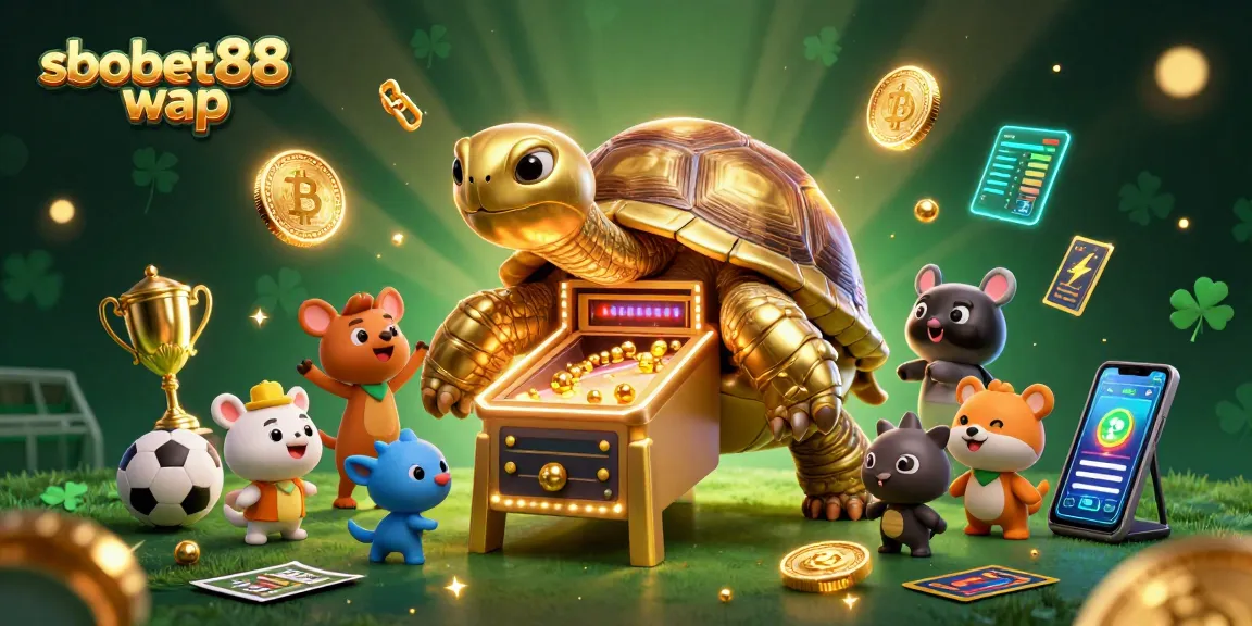 Engage with sbobet88 wap for an exciting online sports betting experience featuring a golden tortoise pinball.