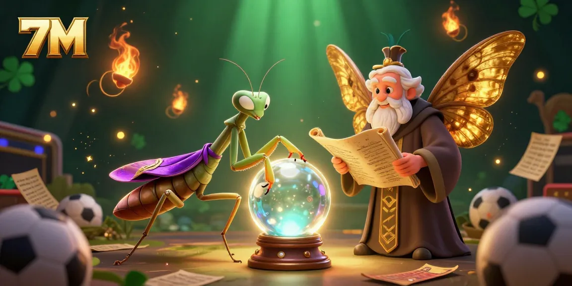 Follow the 7M prediction as a fortune teller reveals sports betting insights in a mystical setting.