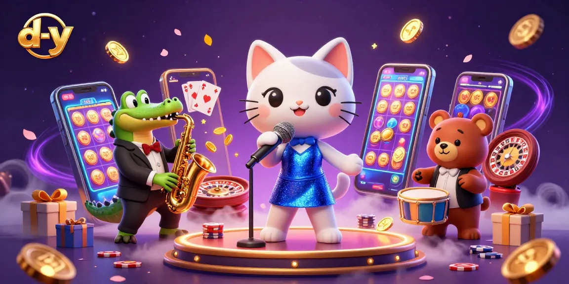 Experience d-y slots with a lively jazz atmosphere featuring unique characters and vibrant casino elements.