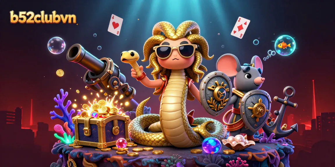Experience exciting gameplay with b52clubvn in this vibrant 3D casino adventure illustration.