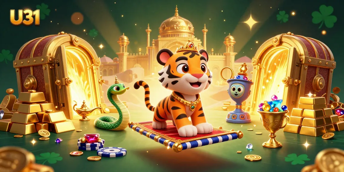 Experience the excitement of U31 with a vibrant casino-themed 3D illustration showcasing thrilling gaming elements.