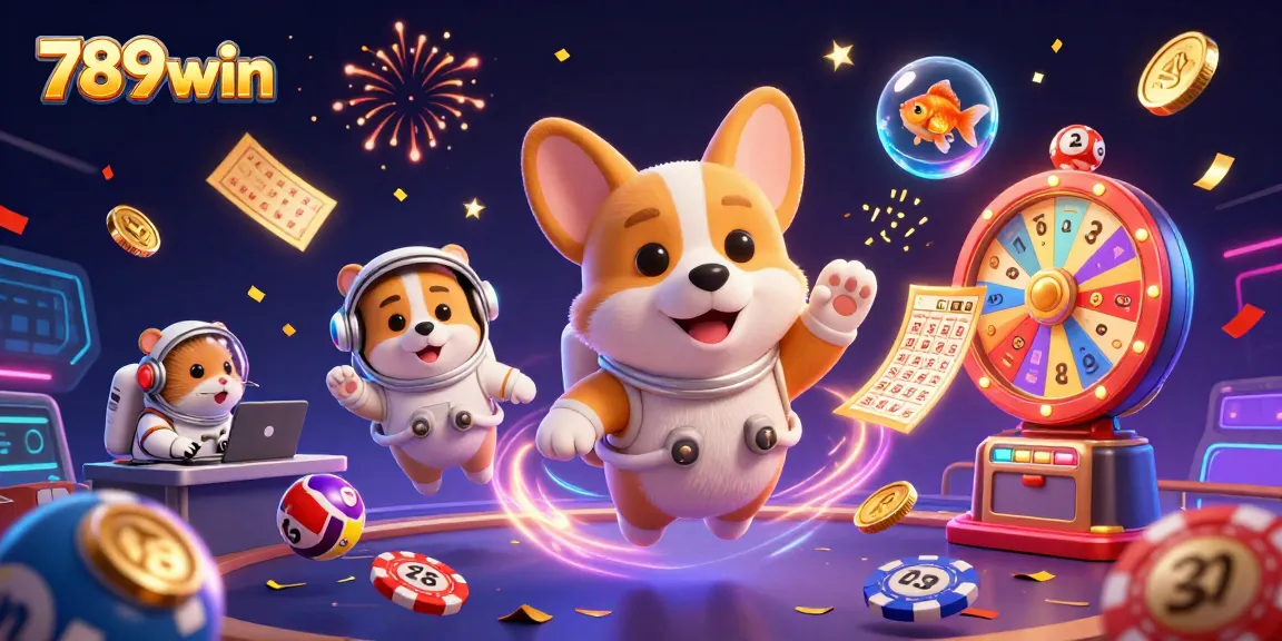 Experience thrilling gameplay with 789win in this vibrant space casino scene featuring floating characters.