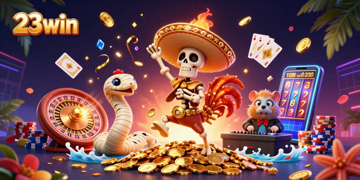 Experience thrilling wins with 23win as the vibrant characters dance through gold and gems.