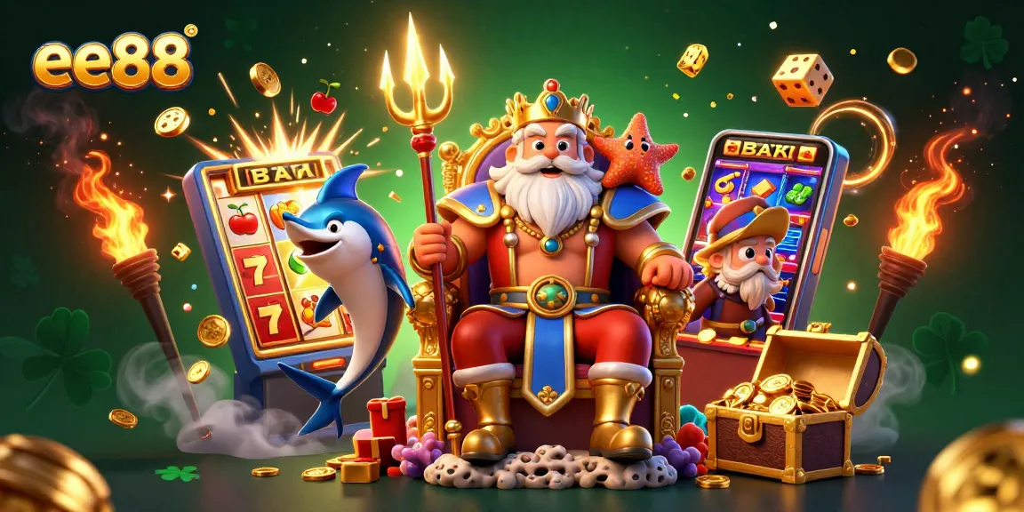 Energize your play with ee88's vibrant casino scene showcasing a jackpot explosion and lively characters.