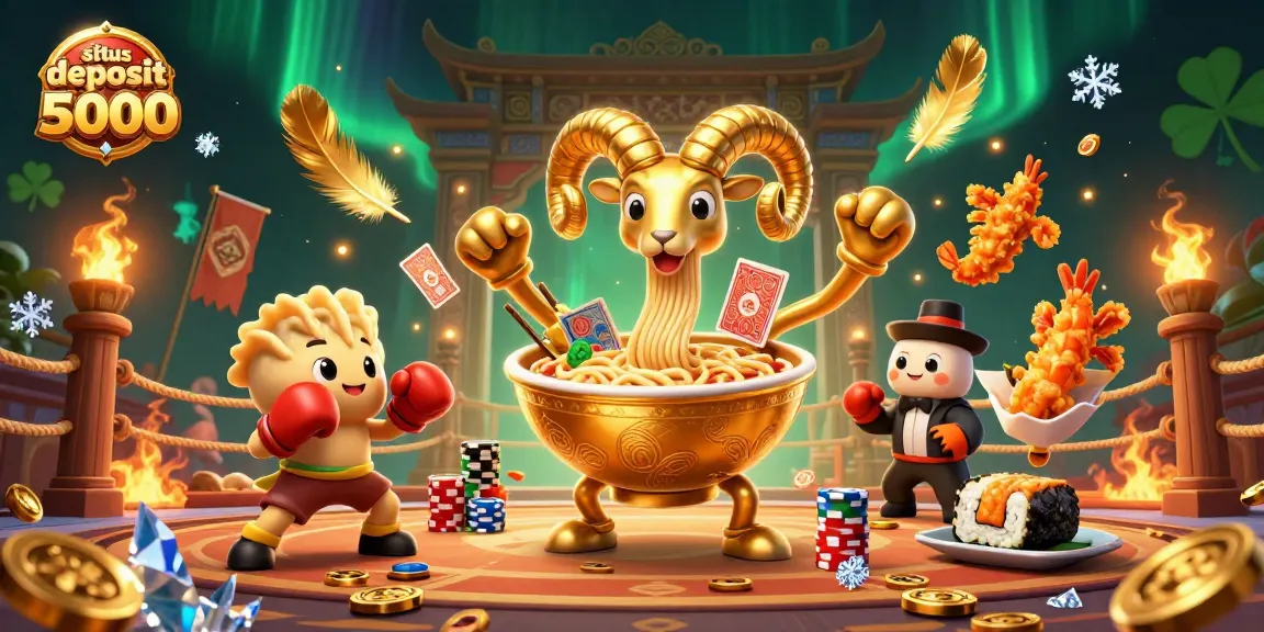 Experience exhilarating gameplay at situs deposit 5000, where golden ramen bowls stack chips and deal cards!